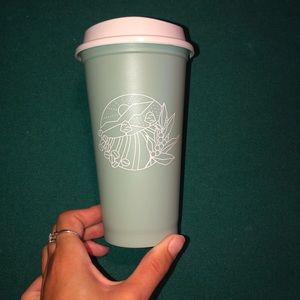 Light Green Leafy Hot Starbucks Cup